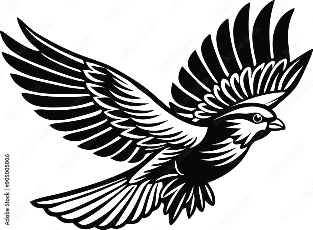 Fototapeta premium A flying bird silhouette