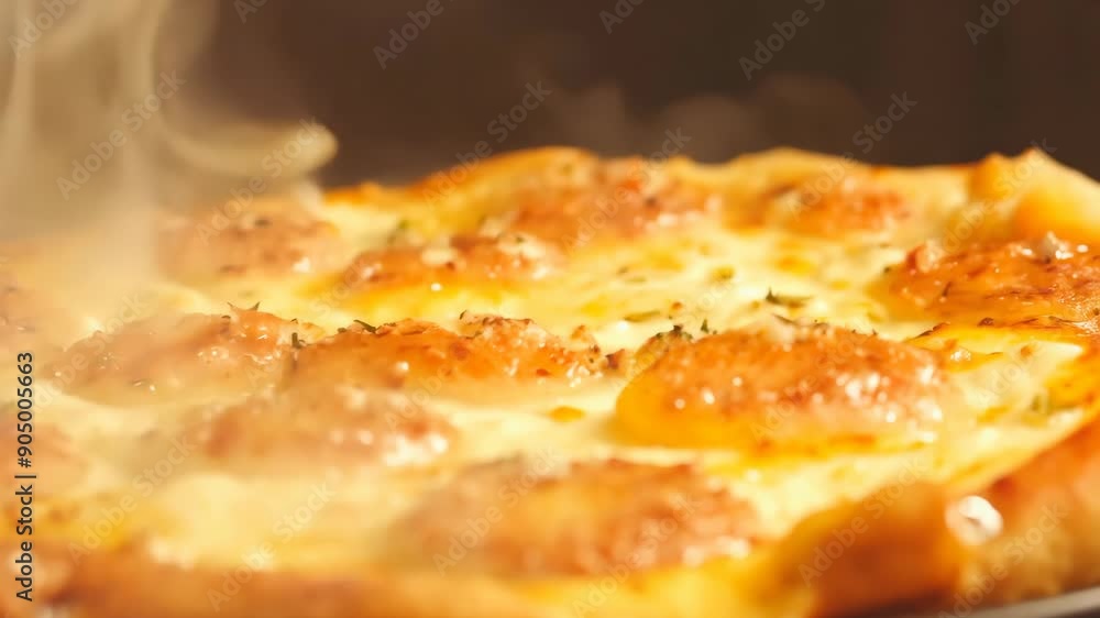 Mouthwatering Pizza with Bubbling Cheese Close-Up Mouthwatering Pizza with Bubbling Cheese Close-Up