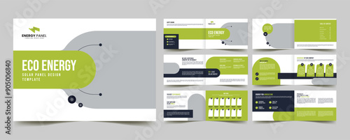 solar energy company profile landscape brochure design template 