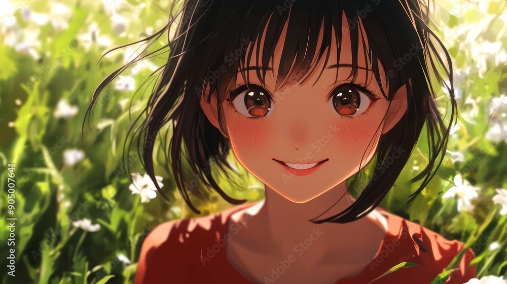 Charming Smile of an Anime Girl Charming Smile of an Anime Girl