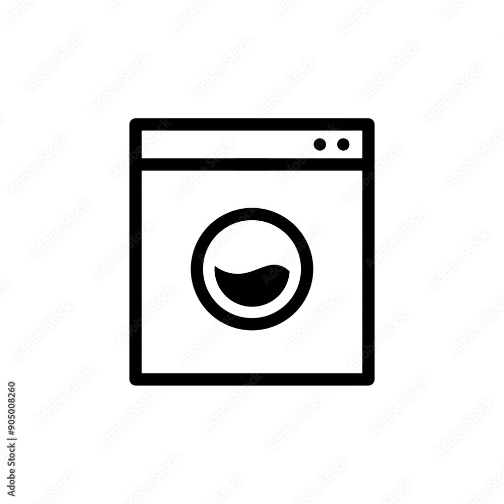 Washing machine icon with a simple and modern design for laundry businesses