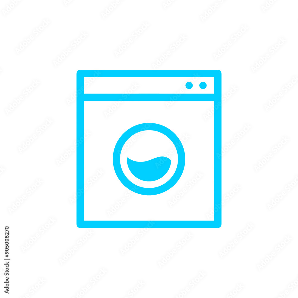 Washing machine icon with a simple and modern design for laundry businesses Washing machine icon with a simple and modern design for laundry businesses