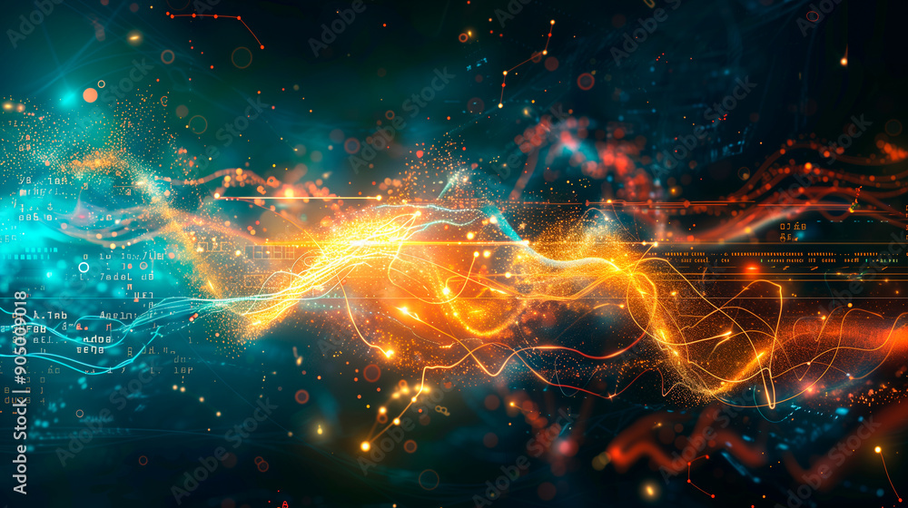 Dynamic Abstract Waves of Light and Color Flowing Through a Digital Environment Dynamic Abstract Waves of Light and Color Flowing Through a Digital Environment