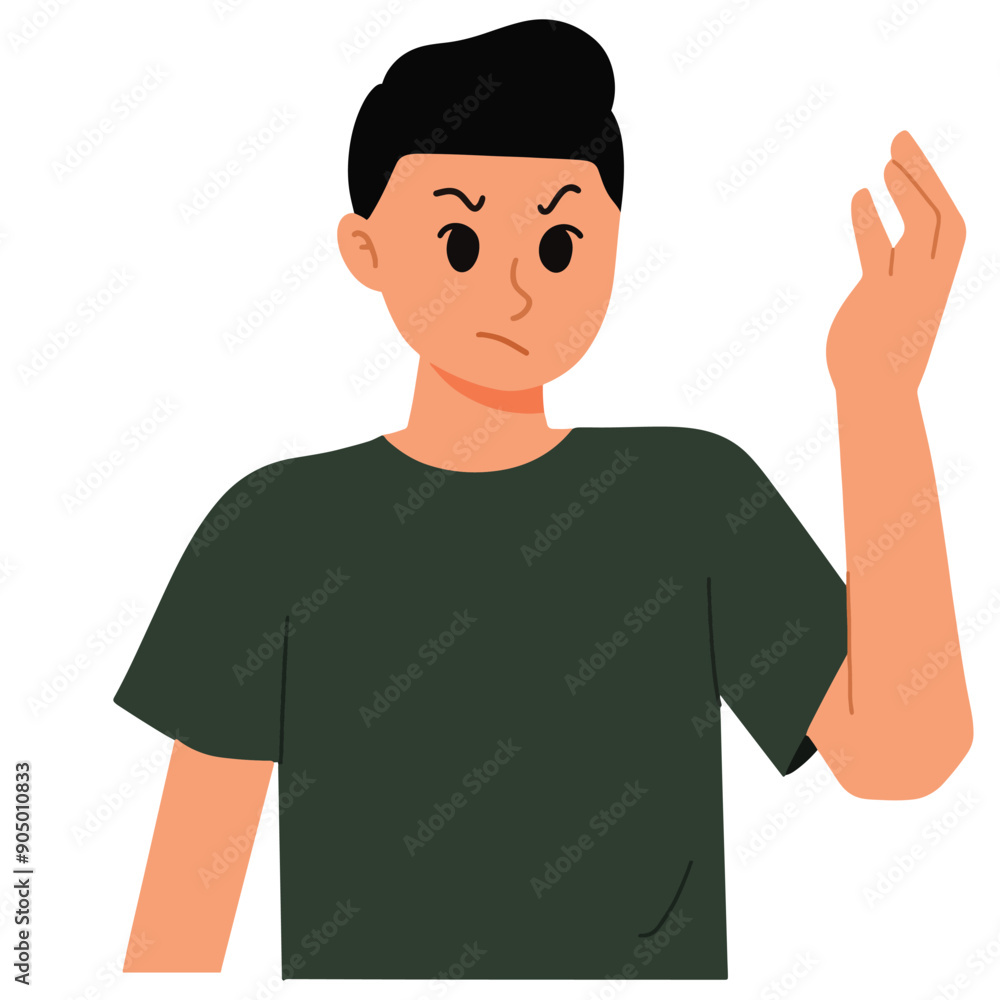 a portrait of angry man with hand gestures illustration a portrait of angry man with hand gestures illustration