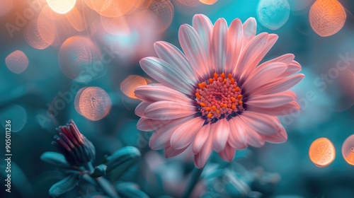 A pink flower with a colorful center. Perfect for springtime designs, floral arrangements, and nature-themed projects.