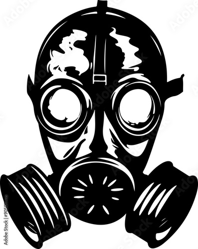 Gas mask silhouette clipart design illustration