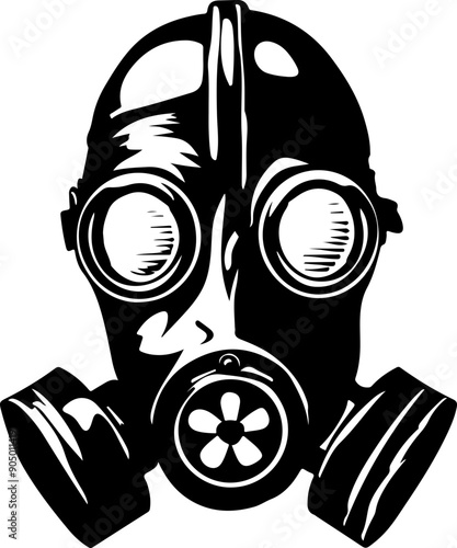 Gas mask silhouette clipart design illustration