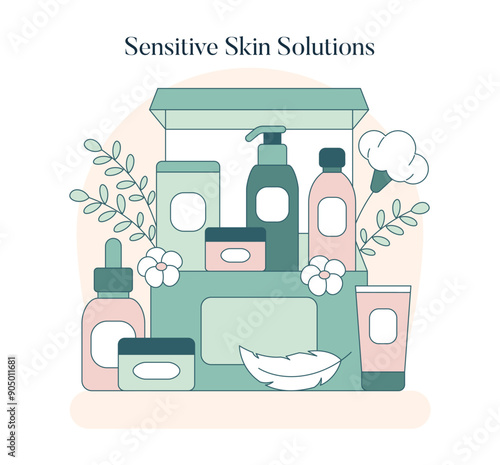 Skincare Toolbox. Flat Vector Illustration