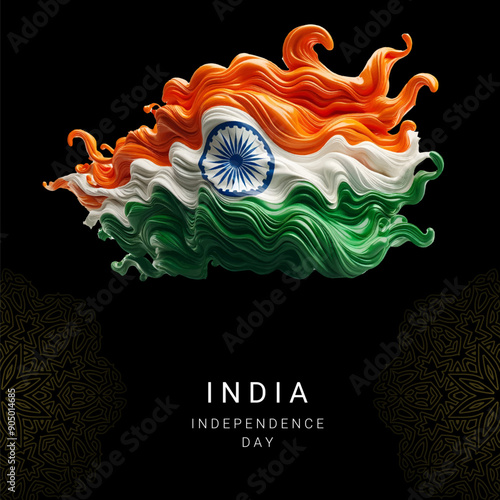 An India flag banner and poster design nation celebration background photo