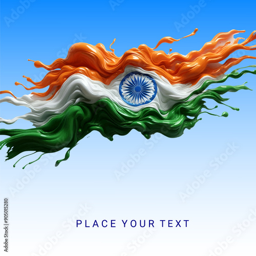 An India flag banner and poster design nation celebration background photo