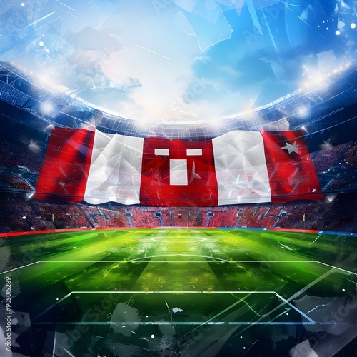 England vs Switzerland football match, English flag, Swiss flag, stadium, Euro 2024, UEFA European Football Championship photo