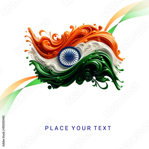 An India flag banner and poster design nation celebration background photo