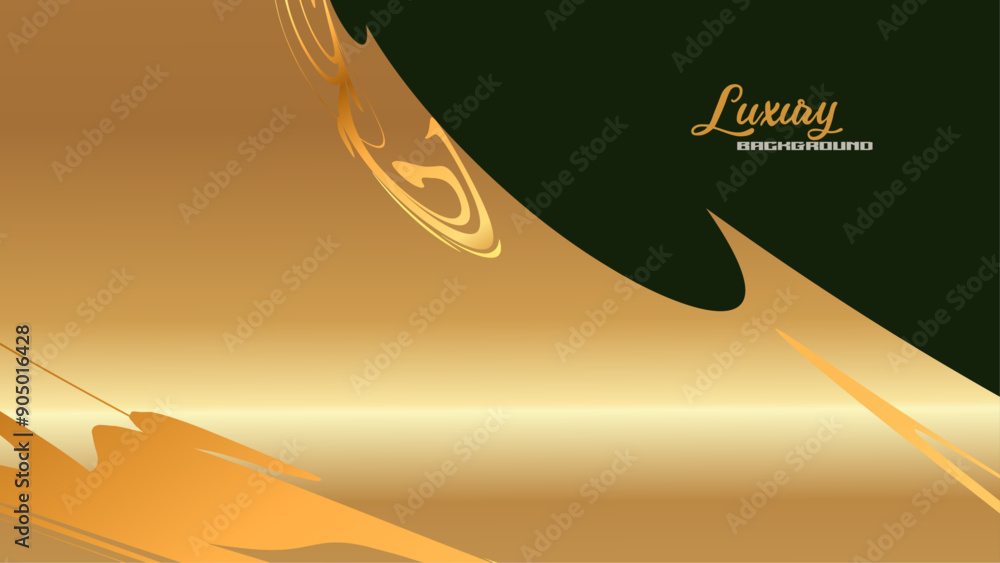 Obraz premium Luxury green gold background vector illustration