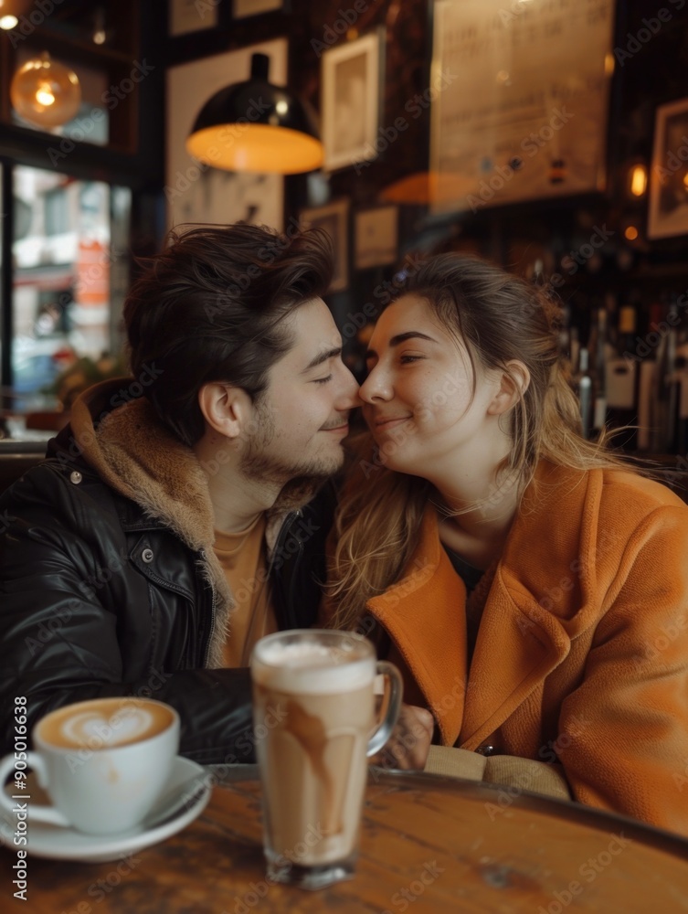 A pair of friends or partners sharing a moment over a cup of coffee, possibly in a cozy cafe or home setting A pair of friends or partners sharing a moment over a cup of coffee, possibly in a cozy cafe or home setting