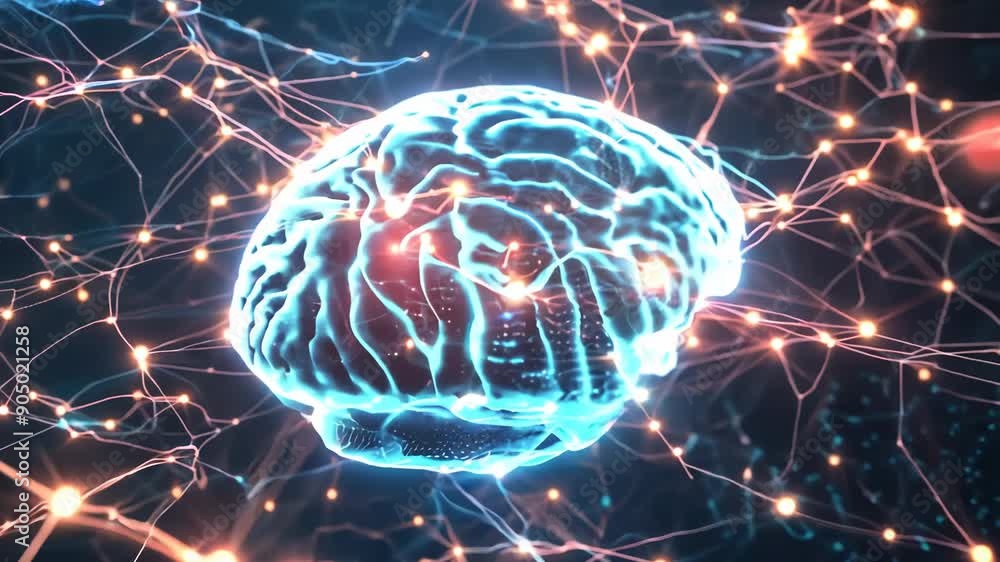 Digital Brain and Neural Network Concept Digital Brain and Neural Network Concept