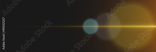 Special light lenses and flashes, lighting effect. On a transparent background.