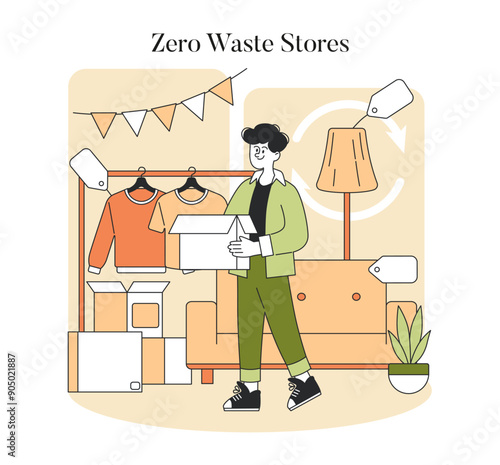 Upcycled Handmade. Flat Vector Illustration