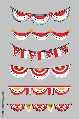 Wallpaper Mural Banners and Flags for Indonesian Independence Day Celebration Featuring National Colors and Symbols Torontodigital.ca