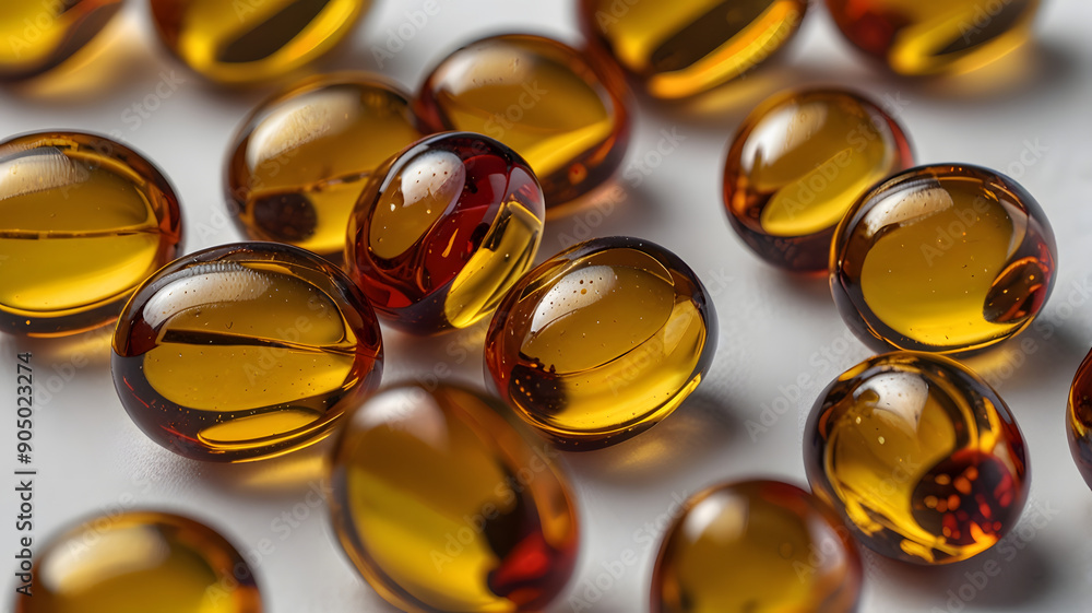 Fish oil pill, omega 3, isolated on white background, clipping path, full depth of field Fish oil pill, omega 3, isolated on white background, clipping path, full depth of field