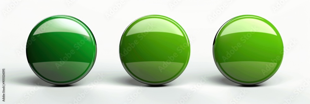 Green Button. 3D icon design for Blank Button with Different Signs Green Button. 3D icon design for Blank Button with Different Signs
