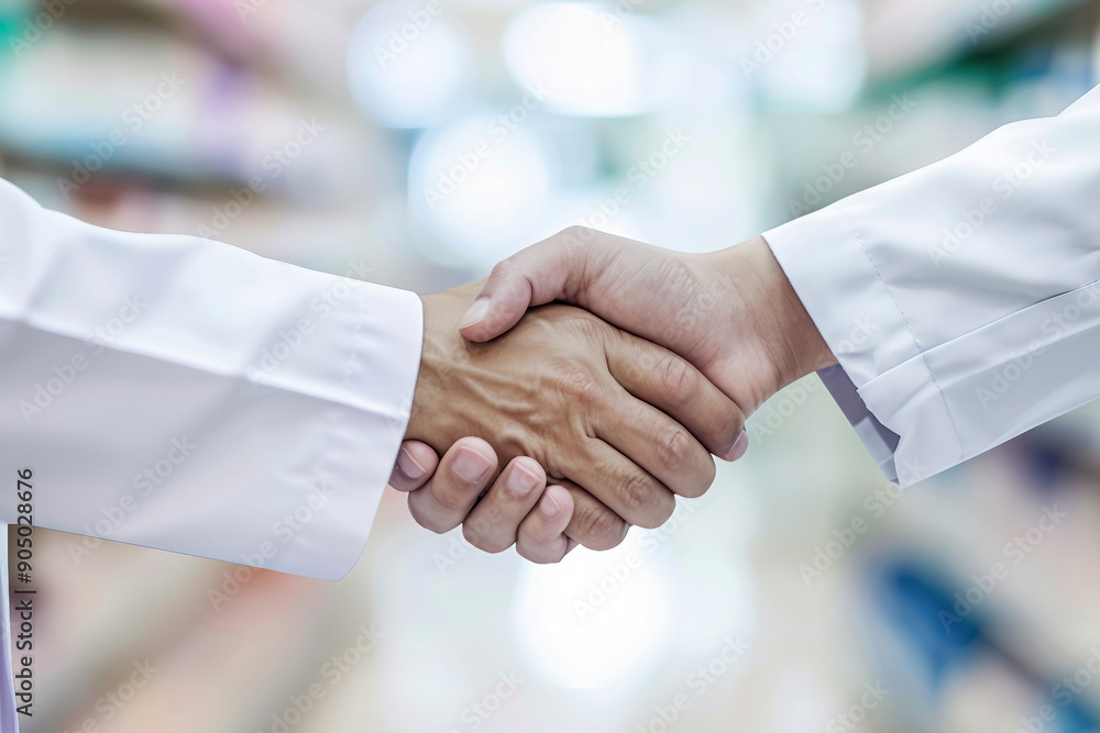Photo of a professional pharmacist and buyer in chemist shop or pharmacy generative AI Photo of a professional pharmacist and buyer in chemist shop or pharmacy generative AI