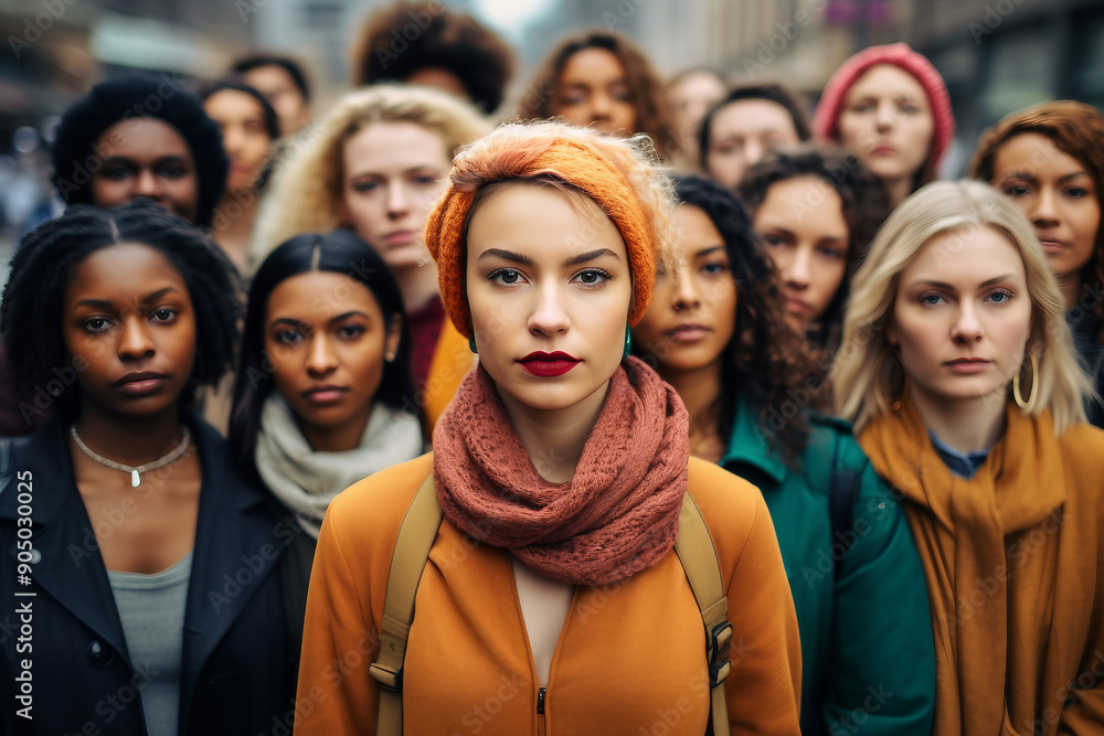 International woman day parade celebration holiday, female equality rights conceptual photo illustration, Generative IA International woman day parade celebration holiday, female equality rights conceptual photo illustration, Generative IA