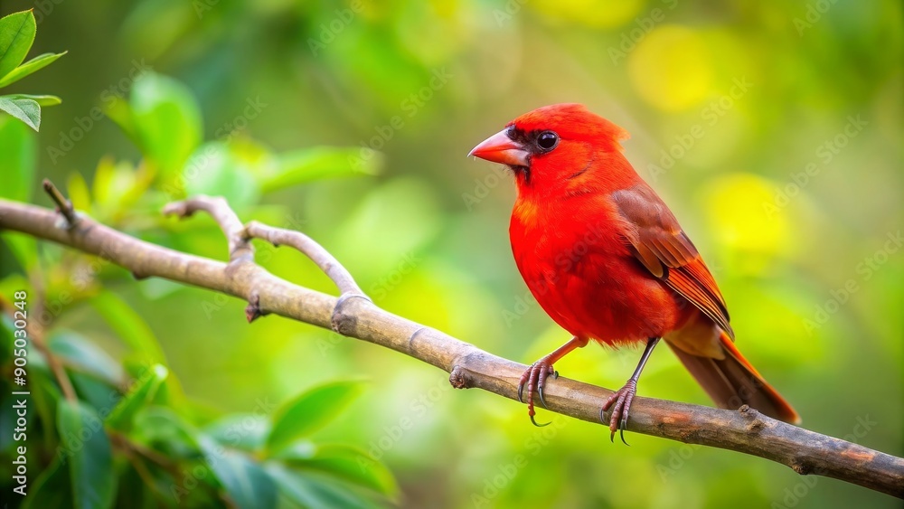 Cute red bird perched on a tree branch, bird, cute, red, tree, branch, wildlife, nature, animal, feathers, wings, perched Cute red bird perched on a tree branch, bird, cute, red, tree, branch, wildlife, nature, animal, feathers, wings, perched