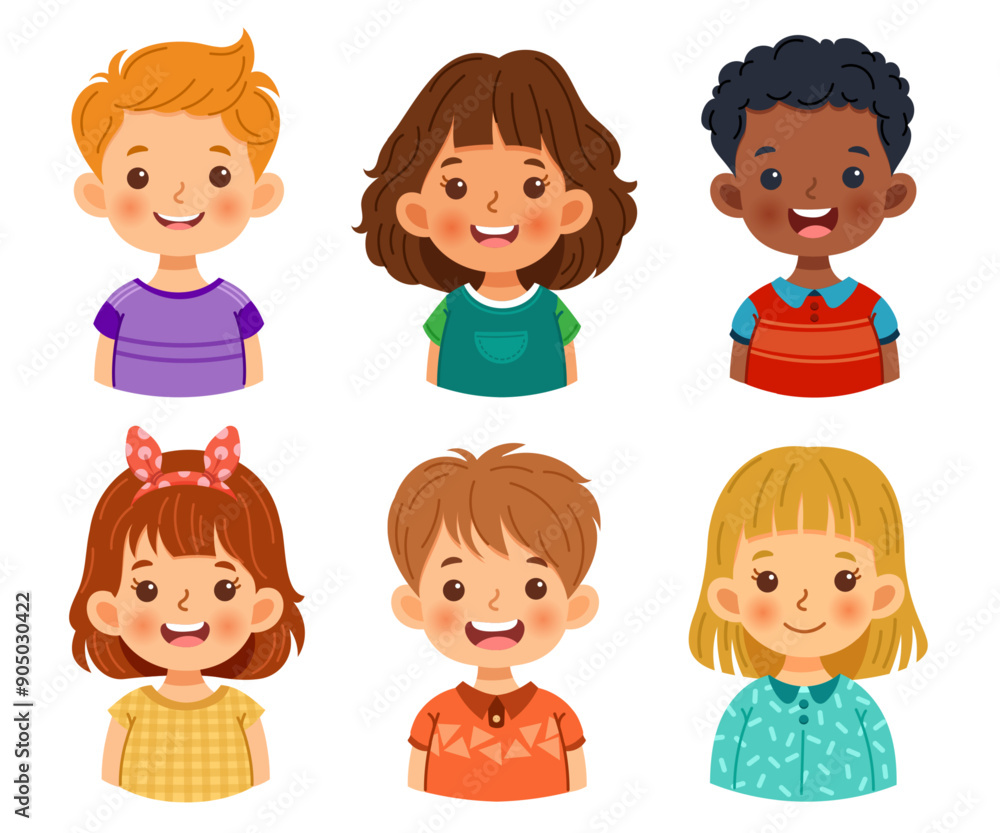 Collection of happy and cheerful children. Cute faces of different nationalities boys and girls. Collection of happy and cheerful children. Cute faces of different nationalities boys and girls.