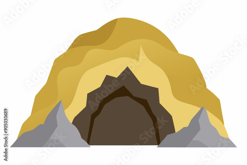  A cave vector art illustration 