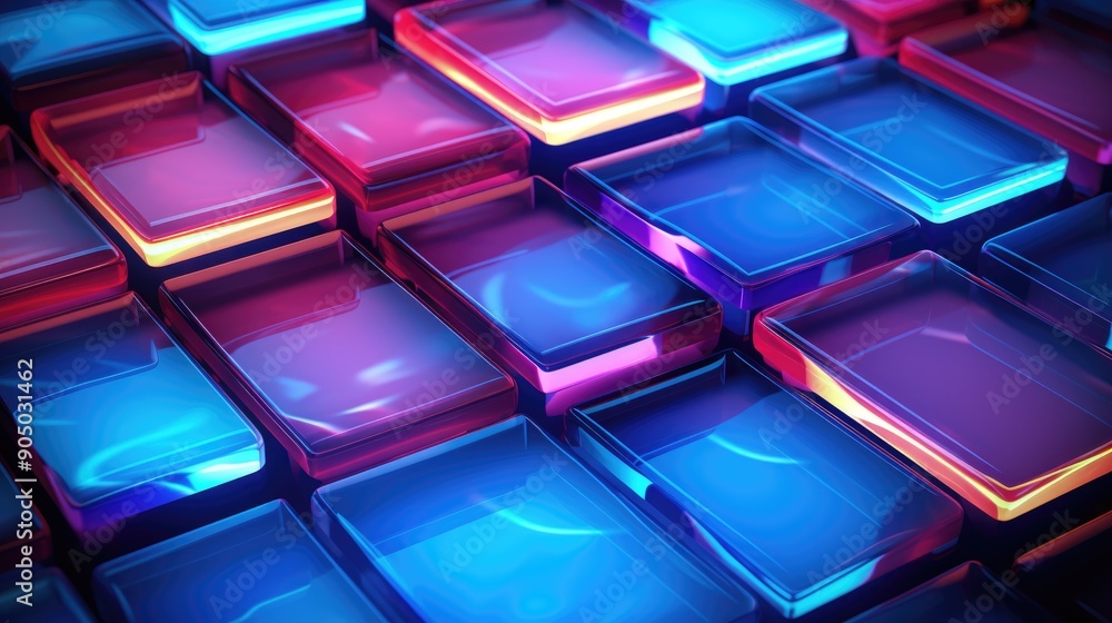 Holographic tiles with light shifting effects Holographic tiles with light shifting effects