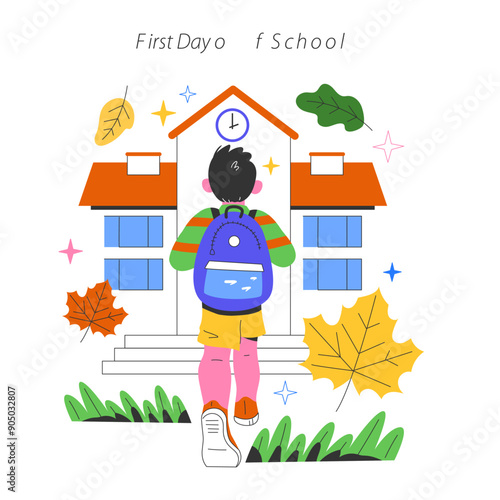 Back To School. Flat Vector Illustration