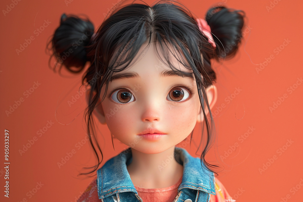 Ai generated picture of 3d cartoon character young lovely girl Ai generated picture of 3d cartoon character young lovely girl