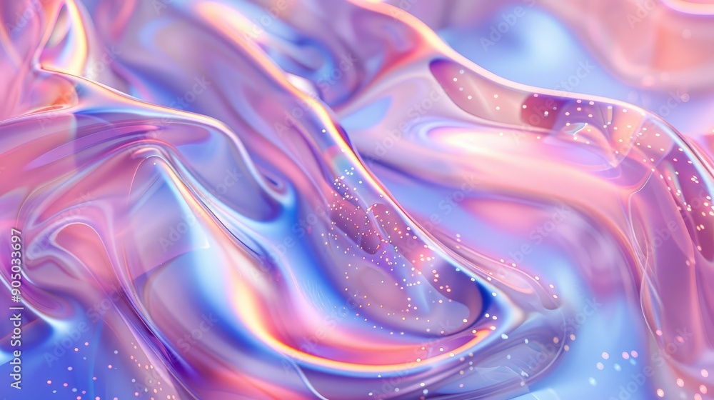 Obraz premium Holographic waves flowing seamlessly