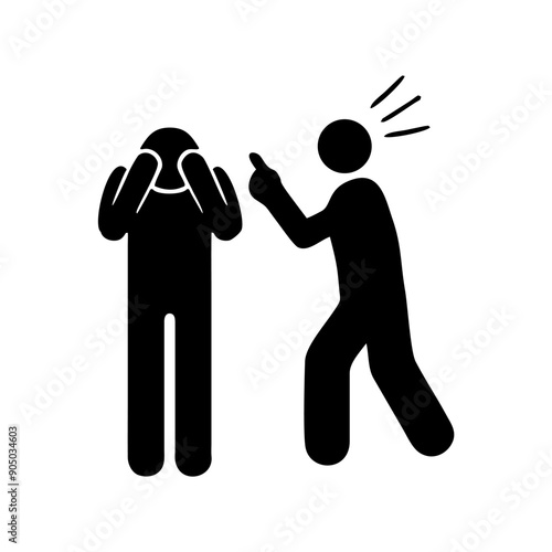 male and female symbols, black on white background, symbol of stop verbal and social bullying