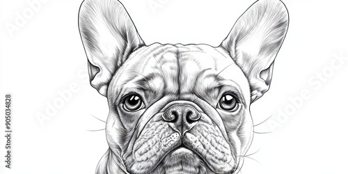 French Bulldog Line Art photo