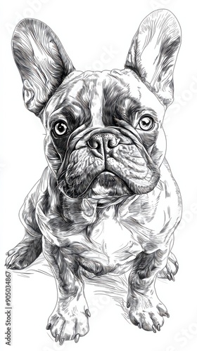 French Bulldog Line Art photo