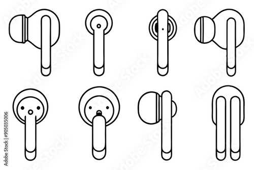 Wireless Earbuds Line Art Clean Design for Premium Earbuds