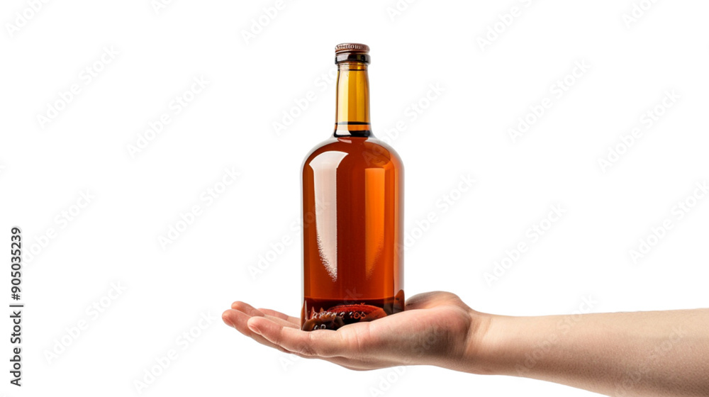 hand holding a bottle isolated on transparent background hand holding a bottle isolated on transparent background