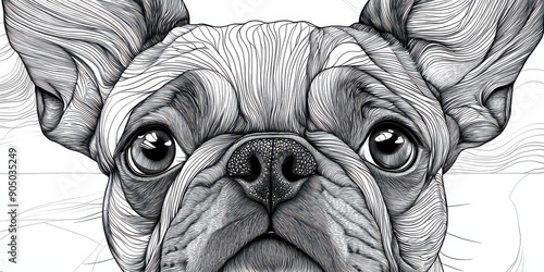 French Bulldog Line Art photo