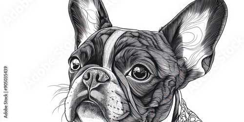 French Bulldog Line Art photo