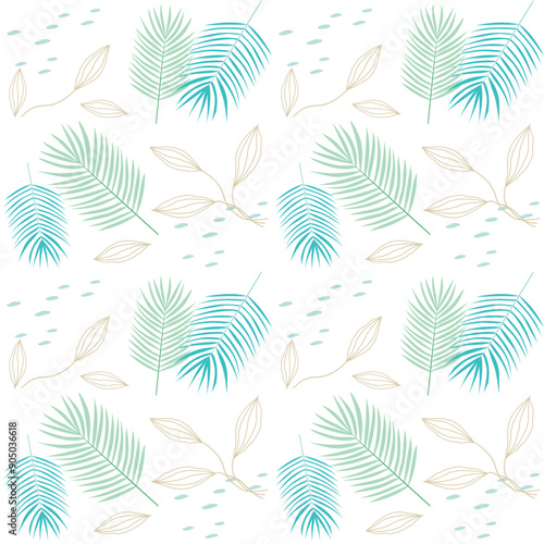 Wallpaper Mural Background nature freehand Leaf pattern background. Leaf vector design for background, wallpaper, carpet, wrapping, fabric, textile fashion wearing. Torontodigital.ca
