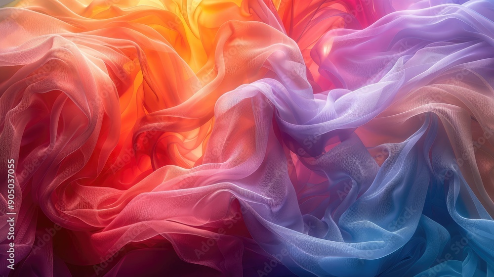 Obraz premium Intersecting colorful waves creating a mesmerizing effect