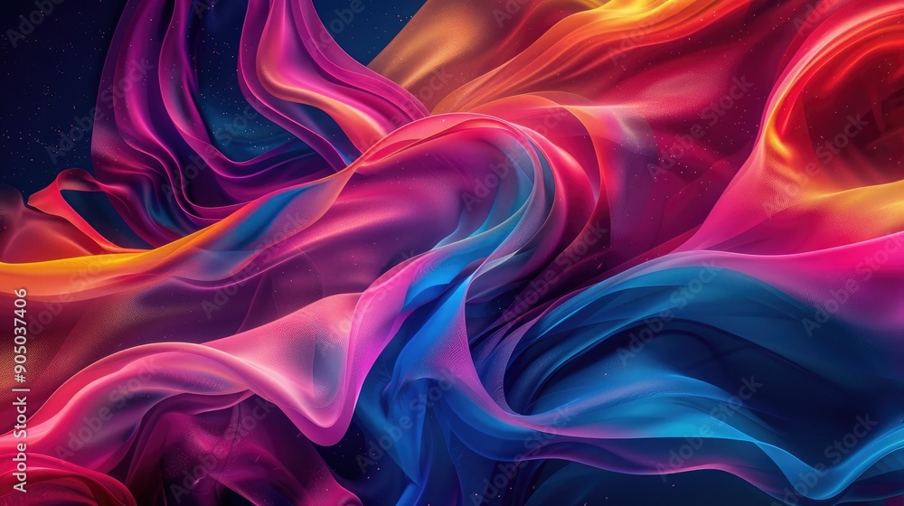 Intersecting colorful waves creating a mesmerizing effect Intersecting colorful waves creating a mesmerizing effect