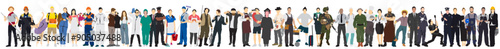 different people profession occupation set collection full isolated