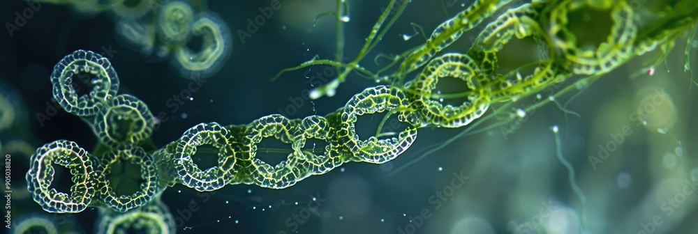 Examining Freshwater Plankton and Algae in Pond Water under the Microscope Nematode Examining Freshwater Plankton and Algae in Pond Water under the Microscope Nematode
