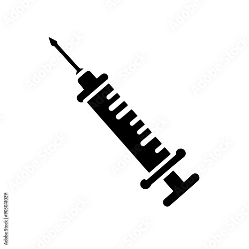 Black Silhouette of a Syringe