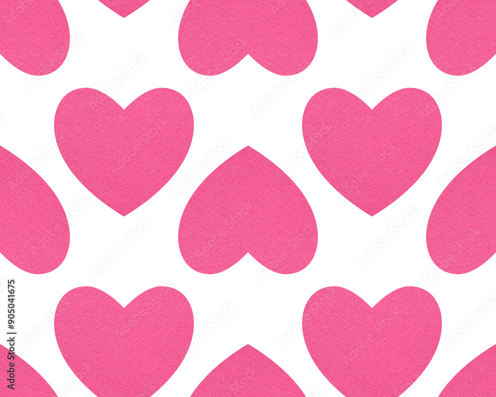 seamless pattern: pink cardboard valentines against white seamless pattern: pink cardboard valentines against white