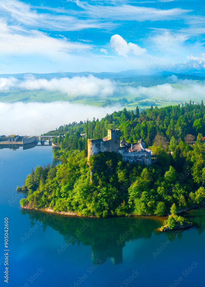 Medieval castle in Niedzica by lake Czorsztyn, Poland