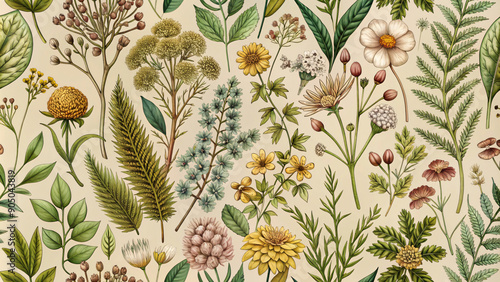 Vintage seamless floral pattern background design