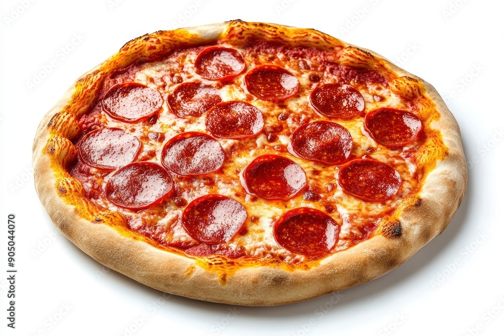 Pizza Pepperoni, isolated on white background, full depth of field , ai Pizza Pepperoni, isolated on white background, full depth of field , ai